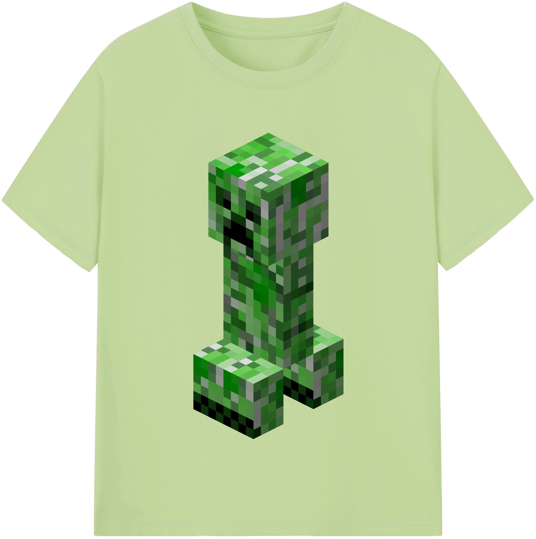 （画像用） マインクラフト ブロックの世界 Minecraft MC Block world 綿100％半袖Tシャツ（フロントプリント）